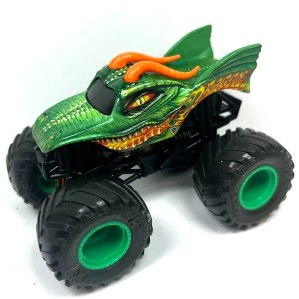 Monster Jam Diecast Monster Trucks - Scooby-Doo,  Dragon & Iron Warrior, Lot (3)
